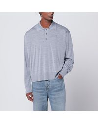 Ami Paris - Graues Polohemd Ami De Coeur Aus Wolle Und Seide - Lyst