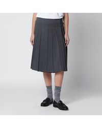 Ami Paris - Carbon Pleated Skirt - Lyst