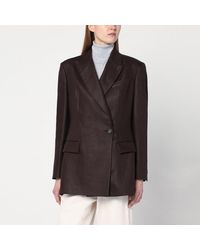Brunello Cucinelli - Shiny Linen Twill Jacket - Lyst