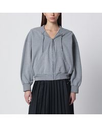MM6 by Maison Margiela - Felpa Con Zip E Coulisse - Lyst