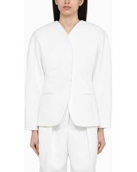 Jacquemus - Giacca monopetto ovalo bianca - Lyst