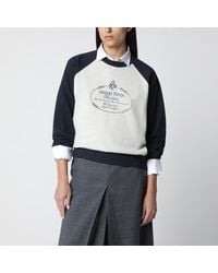 Prada - Natural/ Cotton Crewneck Sweatshirt - Lyst