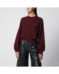 ROTATE BIRGER CHRISTENSEN - Chocolate Wool And Cashmere Cableknit Sweater - Lyst