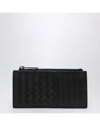 Bottega Veneta - Card Holder With Intrecciato Zipper - Lyst