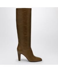 Chloé - Stivale eve verde kaki in pelle - Lyst