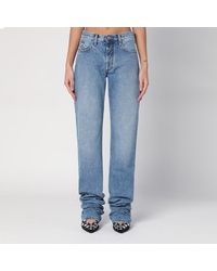 The Attico - Hellblaue Jeans Mit Langem, Am Saum Umgeschlagenem Bein - Lyst