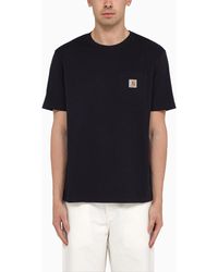 Carhartt - S/s Pocket Dark Navy Cotton T-shirt - Lyst
