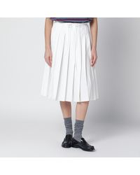 Prada - Weißen Midi-Rock Mit Stufen - Lyst