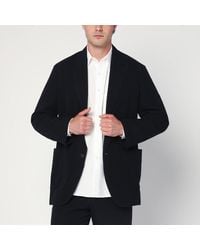 AURALEE - Giacca monopetto nera in cotone e lana - Lyst