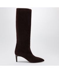Paris Texas - Chocolate Suede Pointed-Toe Boots - Lyst