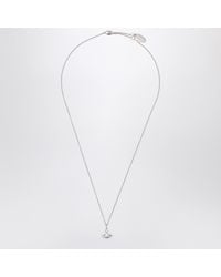 Vivienne Westwood - Platinum Orb Pendant Necklace With Crystal - Lyst