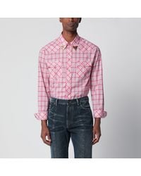 Versace - Slim-Fit Cotton Poplin Check Shirt - Lyst