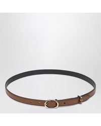 Gucci - Thin Belt With Oval Buckle - Lyst