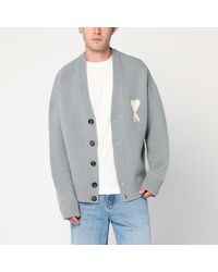Ami Paris - Light Wool Cardigan Ami De Coeur - Lyst