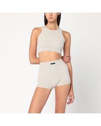Fear Of God - Ribbed Greige Cropped Top - Lyst