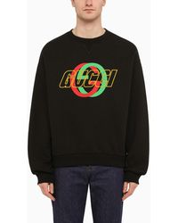 Gucci - Black Cotton Crewneck Sweatshirt With Logo - Lyst