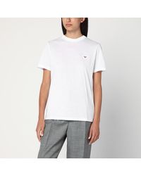 Prada - T-Shirt With Triangle Logo - Lyst