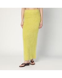 Soft Goat - Long Lime-coloured Brushed Cashmere Skirt - Lyst