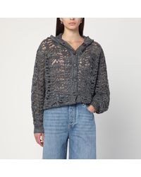 Brunello Cucinelli - Openwork Cardigan With Micro Sequins - Lyst