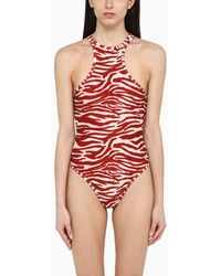 The Attico - Zebra Print\/ One-Piece Swimming Costume - Lyst