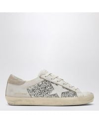 Golden Goose - Platinum Glitter Super-Star Sneakers - Lyst