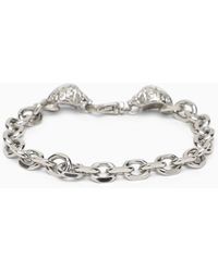 Emanuele Bicocchi - Silver 925 Skull Chain Bracelet - Lyst