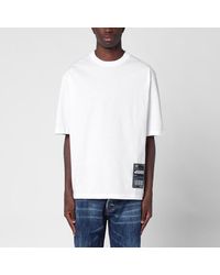 DSquared² - Weißes T-Shirt Mit Logoaufnäher - Lyst