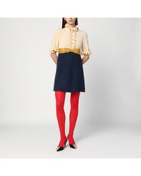 Valentino - Mini Dress With Ruffles And Bow - Lyst