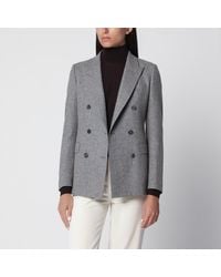 Tagliatore - Double-Breasted Jacket With Herringbone Pattern - Lyst