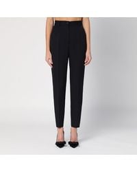 Dolce & Gabbana - Schwarze Smoking-Hose Aus Wollgabardine - Lyst