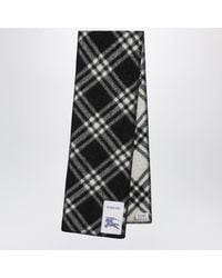 Burberry - Sciarpa Check Nera - Lyst