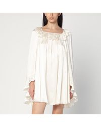 Chloé - Mini abito latte in seta - Lyst