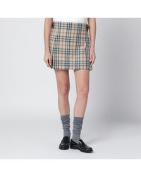 Burberry - Wool Mini Kilt With Check Pattern - Lyst