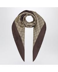 Gucci - Printed Silk Twill Carre With Gg Print - Lyst