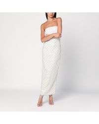 ROTATE BIRGER CHRISTENSEN - Long Cream-Colored Dress With Sequins - Lyst