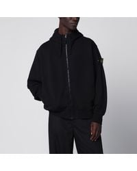 Stone Island - Organic Cotton Hooded Zip Sweatshirt - Lyst