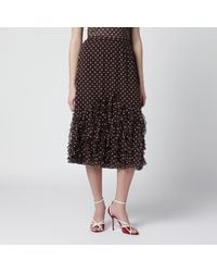 Valentino - Silk Skirt With Plusdepois Motif - Lyst
