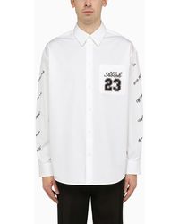 Off-White c/o Virgil Abloh - Camicia oversize bianca con logo 23 - Lyst