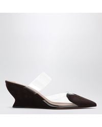 Alaïa - Heart 60 Leather Wedge Mules - Lyst