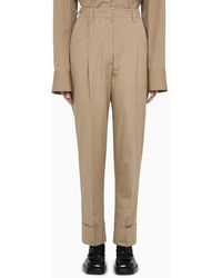 Prada - Khaki Cotton Trousers - Lyst