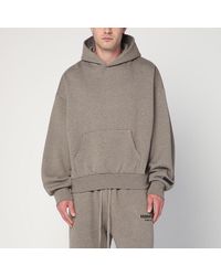 Fear Of God - Felpa grigia in cotone felpato con logo - Lyst