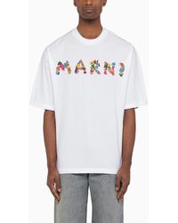 Marni - T-shirt With Logo Bouquet - Lyst