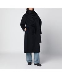 Max Mara - Dark Wool And Cashmere Dressing Gown Coat - Lyst