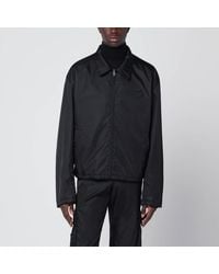 Prada - Schwarze Jacke Mit Reißverschluss Aus Re-Nylon - Lyst