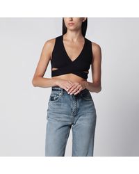 Alaïa - Cotton-Blend Wrap Top - Lyst