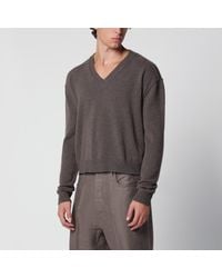 Rick Owens - Taupe V-Neck Sweater - Lyst