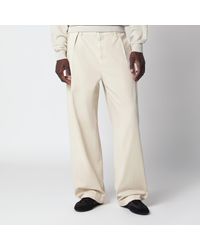 Prada - Sand-Colored Cotton Trousers - Lyst