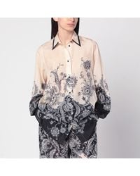Zimmermann Cream Rhiannon Trousers With Fantasy Print | Lyst