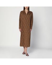 Max Mara - Abito chemisier verde oliva in cotone - Lyst