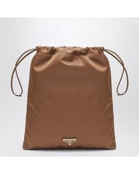 Prada - Pouch wish color brandy in re-nylon - Lyst